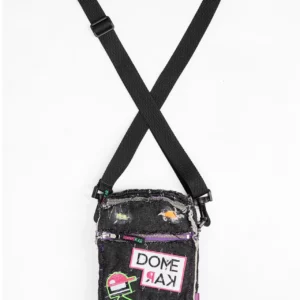 Foto van Shoulder Bag – Domme Kar black denim stonewashed